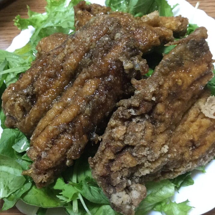 サンマのカレー風味竜田揚げ　サラダ仕立て